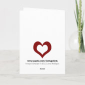Zebra Valentine Card Feiertagskarte (Rückseite)