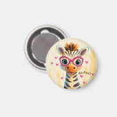 Zebra Valentinstag Herz Abzeichen - Kinder Schule Magnet (Vorderseite/Rückseite)