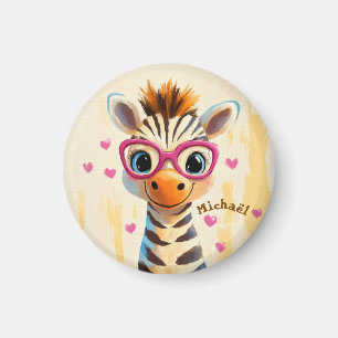 Zebra Valentinstag Herz Abzeichen - Kinder Schule Magnet