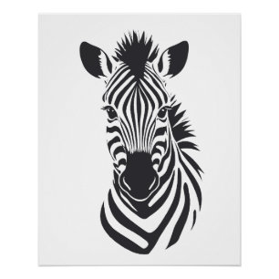 Zebra Vector Art Animal Modern Urban City Grafik Poster