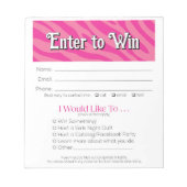 Zebra Vendor Event Leads Drawing Slip Booking  Notizblock (Vorderseite)