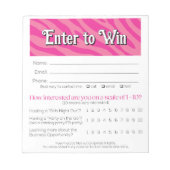 Zebra Vendor Event Leads Drawing Slip Booking  Notizblock (Vorderseite)