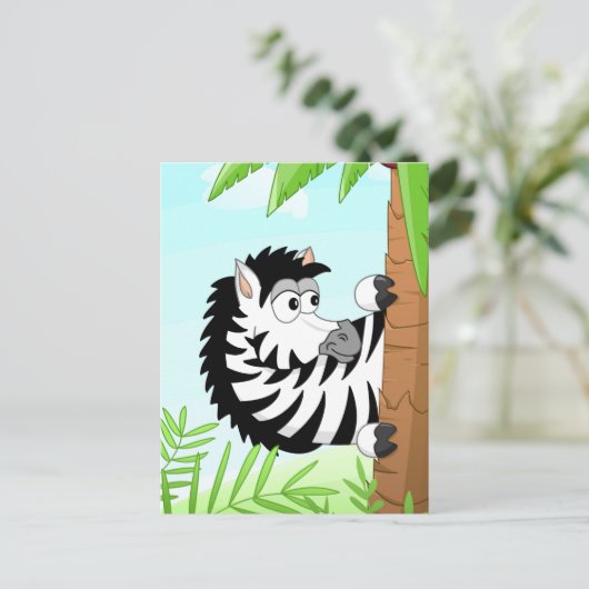 Zebra verbergen postkarte (Stehend Vorderseite)