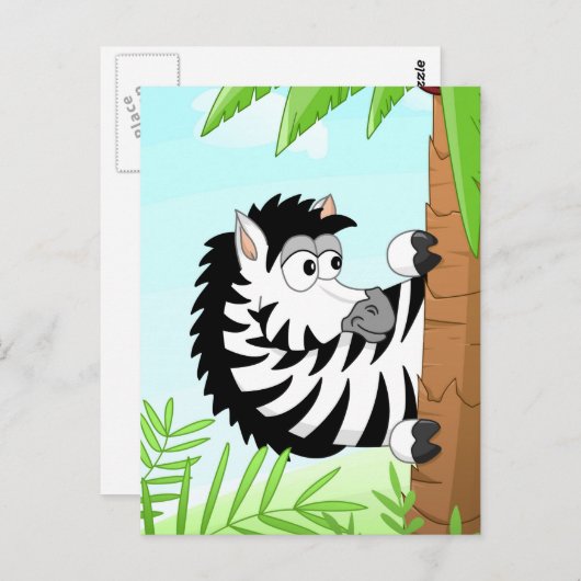 Zebra verbergen postkarte (Vorne/Hinten)