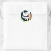 Zebra verbergen runder aufkleber (Tasche)