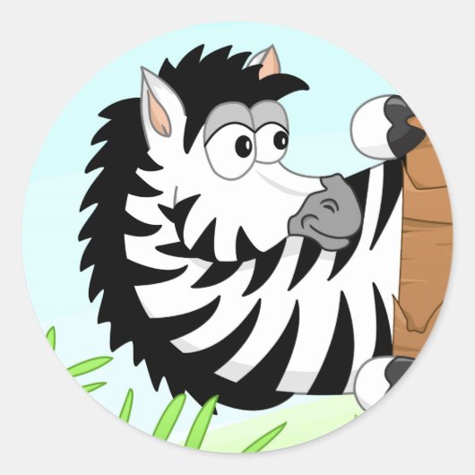 Zebra verbergen runder aufkleber (Vorderseite)
