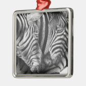 Zebra-Verzierung Silbernes Ornament (Links)