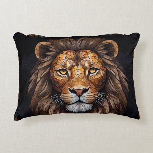 Zebra Vibrant Mosaic Dekokissen (Vorderseite)