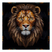 Zebra Vibrant Mosaic Poster (Vorderseite)