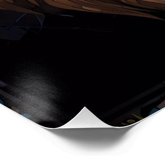 Zebra Vibrant Mosaic Poster (Ecke)