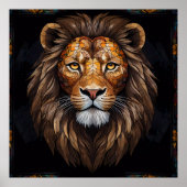 Zebra Vibrant Mosaic Poster (Vorne)