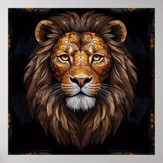 Zebra Vibrant Mosaic Poster (Vorne)