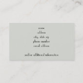 Zebra Visitenkarte (Rückseite)