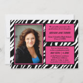 Zebra w/Pink Trim mit Foto - Grad Ankündigung (Vorderseite)