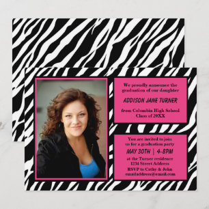Zebra w/Pink Trim mit Foto - Grad Ankündigung