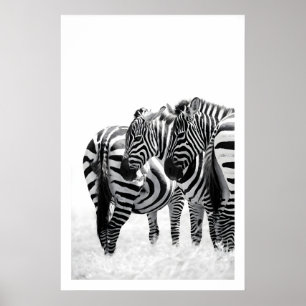 Zebra-Wandkunstprint Subtile Bewegung, Schwarz und Poster
