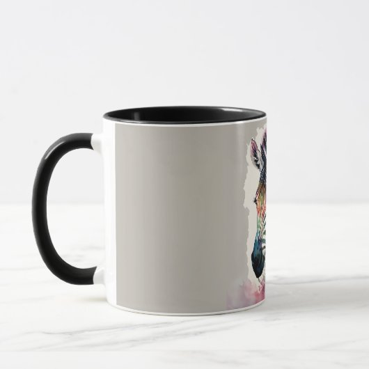 Zebra Watercolor Art Tasse (Links)