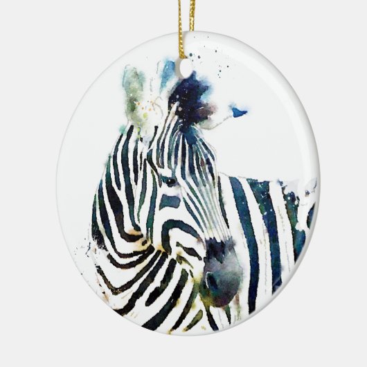 Zebra Watercolor Keramikornament (Links)
