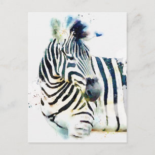 Zebra Watercolor Postkarte