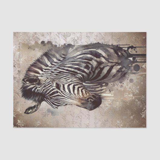 Zebra Watercolor Seidenpapier (Vorderseite)