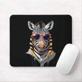 Zebra Wearing Hoodie Funny Coole Tierart Mousepad (Mit Mouse)