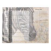 Zebra Weekly Personalisiert Meal Planner Notizblock (Vorderseite)