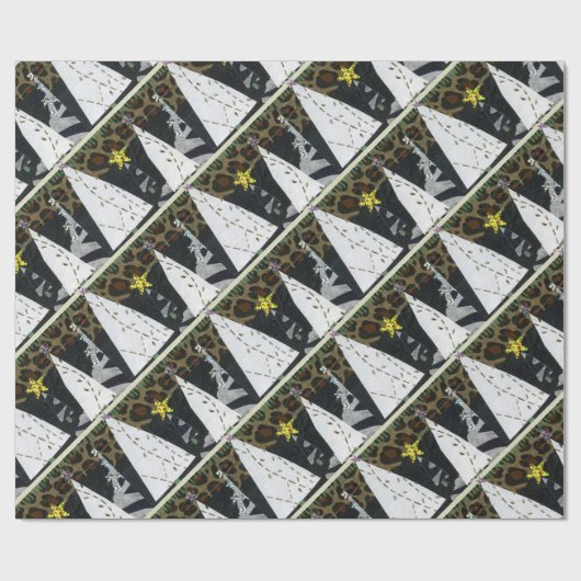 Zebra-Weihnachtsbaumsammlung Geschenkpapier (Flach)