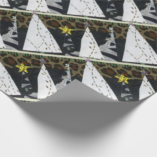 Zebra-Weihnachtsbaumsammlung Geschenkpapier (Ecke)