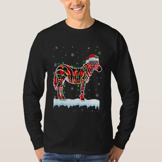 Zebra Weihnachtsfeiertage Niedliche Tiere Weihnach T-Shirt (Vorderseite)
