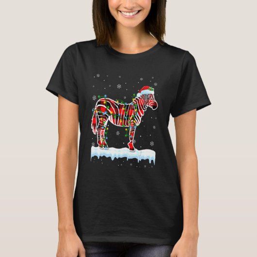 Zebra Weihnachtsfeiertage Niedliche Tiere Weihnach T-Shirt (Vorderseite)