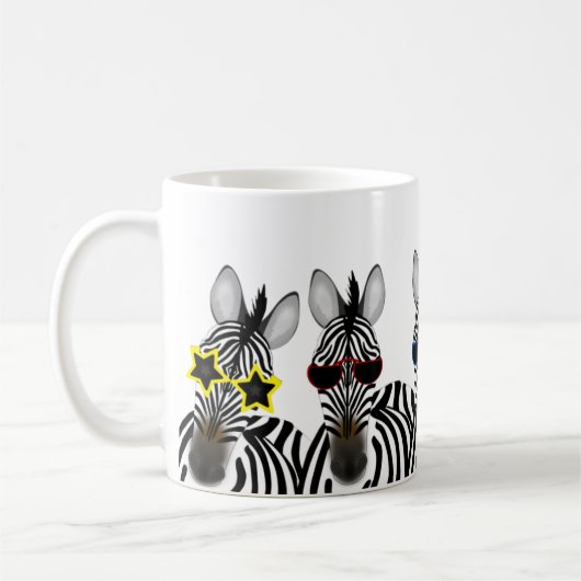 Zebra-Weiß 11 Unze-Klassiker-Tasse Kaffeetasse (Links)