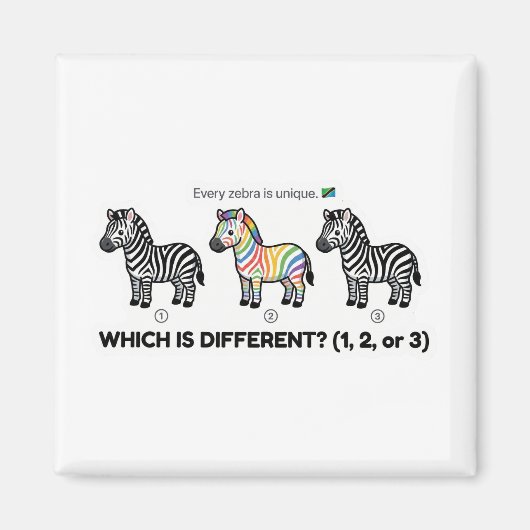 Zebra Which Is Different Magnet (Vorne)
