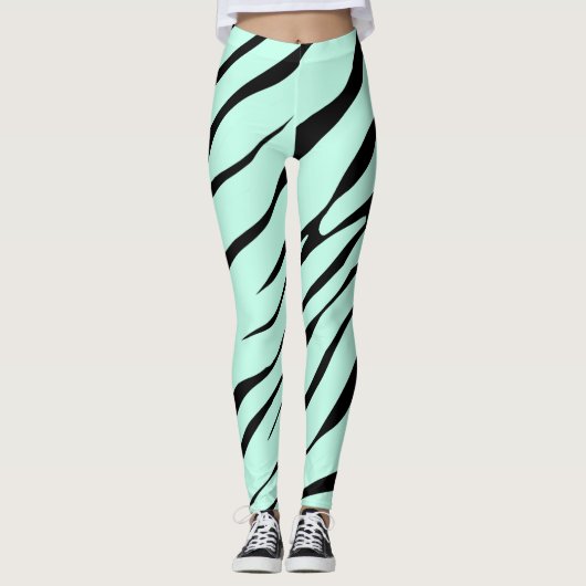 Zebra Wild Animal Muster Leggings (Vorderseite)
