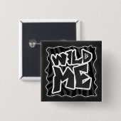 Zebra Wild me Black and Gray Button (Vorne & Hinten)
