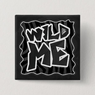 Zebra Wild me Black and Gray Button