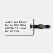 Zebra Wild me Black and Gray Gepäckanhänger (Rückseite horizontal)