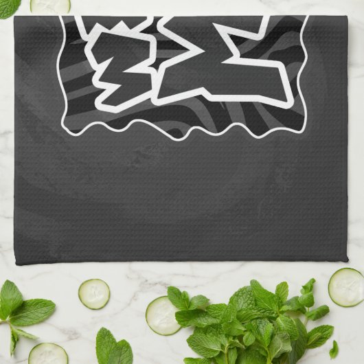 Zebra Wild me Black and Gray Geschirrtuch (Gefaltet)