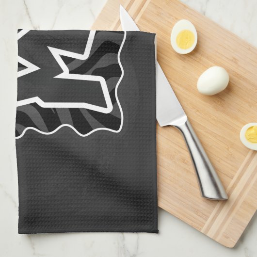 Zebra Wild me Black and Gray Geschirrtuch (Viertel Falte)