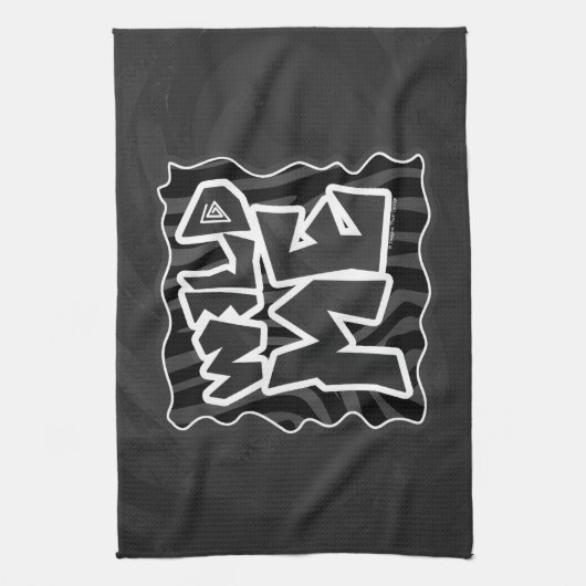 Zebra Wild me Black and Gray Geschirrtuch (Vertikal)