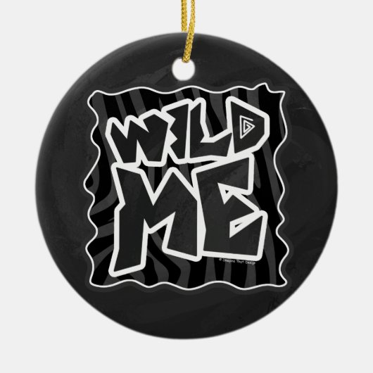 Zebra Wild me Black and Gray Keramik Ornament (Vorne)