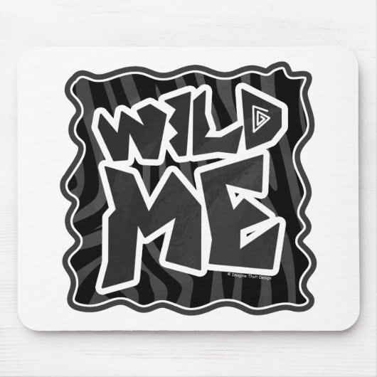 Zebra Wild me Black and Gray Mousepad (Vorne)