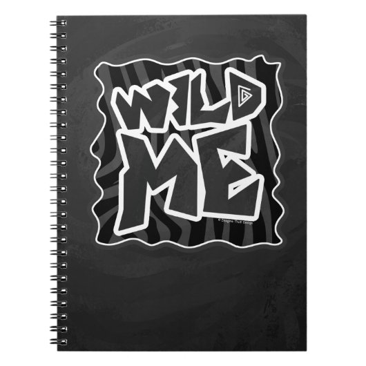 Zebra Wild me Black and Gray Notizblock (Vorderseite)