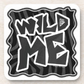 Zebra Wild me Black and Gray Untersetzer (Vorderseite)