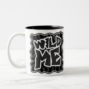 Zebra Wild me Black and Gray Zweifarbige Tasse