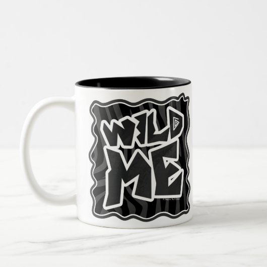 Zebra Wild me Black and Gray Zweifarbige Tasse (Links)