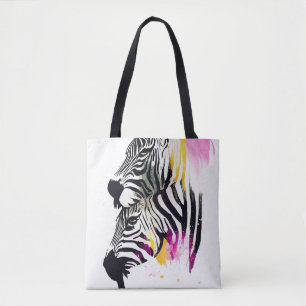 Zebra Wild Nature Animal Colors Malerei Tasche