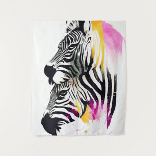 Zebra Wild Nature Animal Colors Malerei Wandteppich
