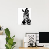Zebra-Wilddschungel-Foto Poster (Heimbüro)