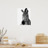 Zebra-Wilddschungel-Foto Poster (Küche)