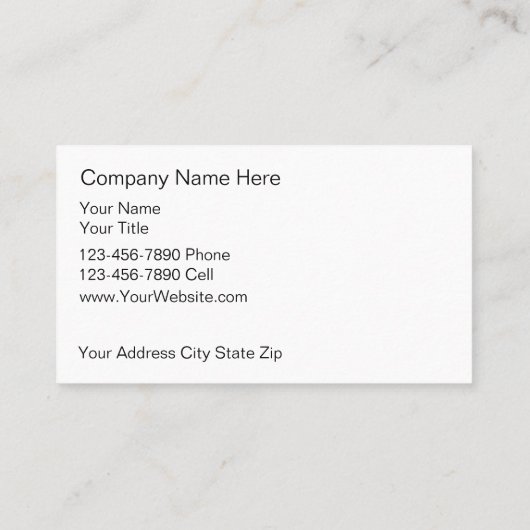 Zebra Wildlife Business Cards Visitenkarte (Rückseite)